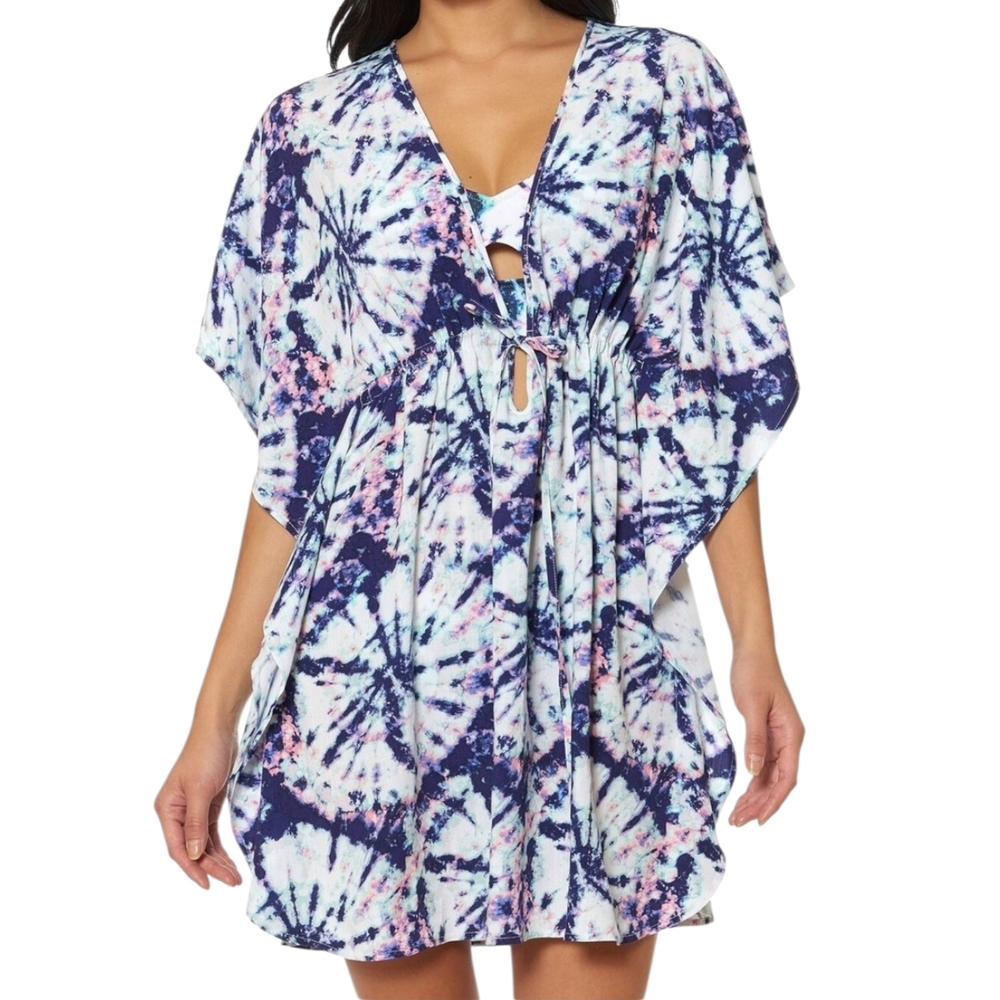 essica Simpson Womens M Mist Tie Dye Swim Cover Up Caftan Beach Dress NWT $88